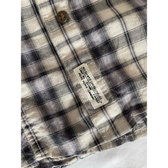 Allsaints Spitalfields Parson Button Down Plaid Women Shirt Size 8 Western Rodeo - Picture 10 of 13